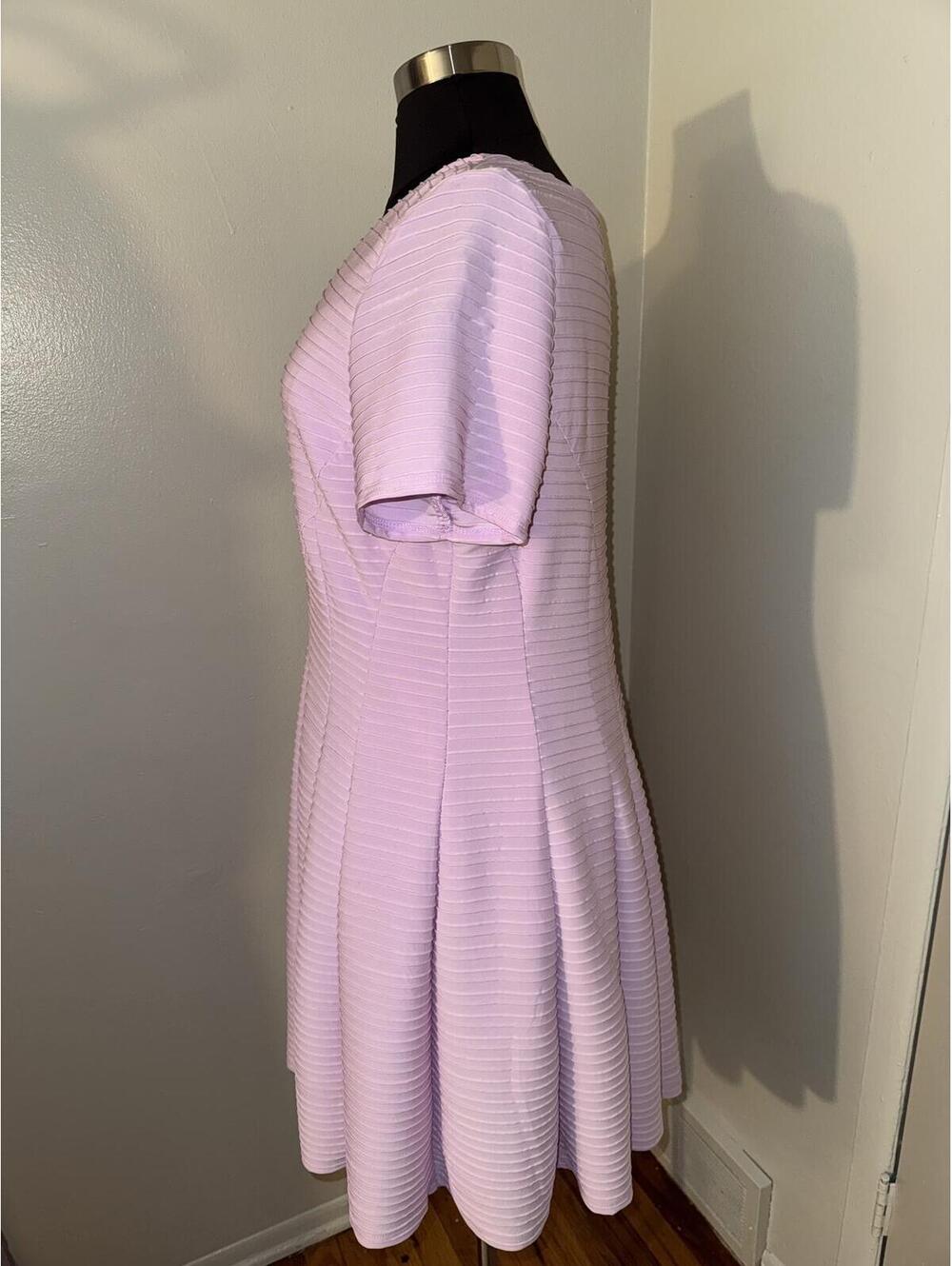 Lane Bryant Lavender Textured Fit & Flare Dress Size 18/20 - Picture 3 of 6